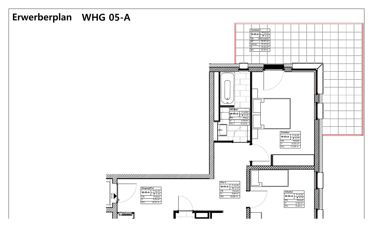 Grundriss der Wohnung 5 im Haus A