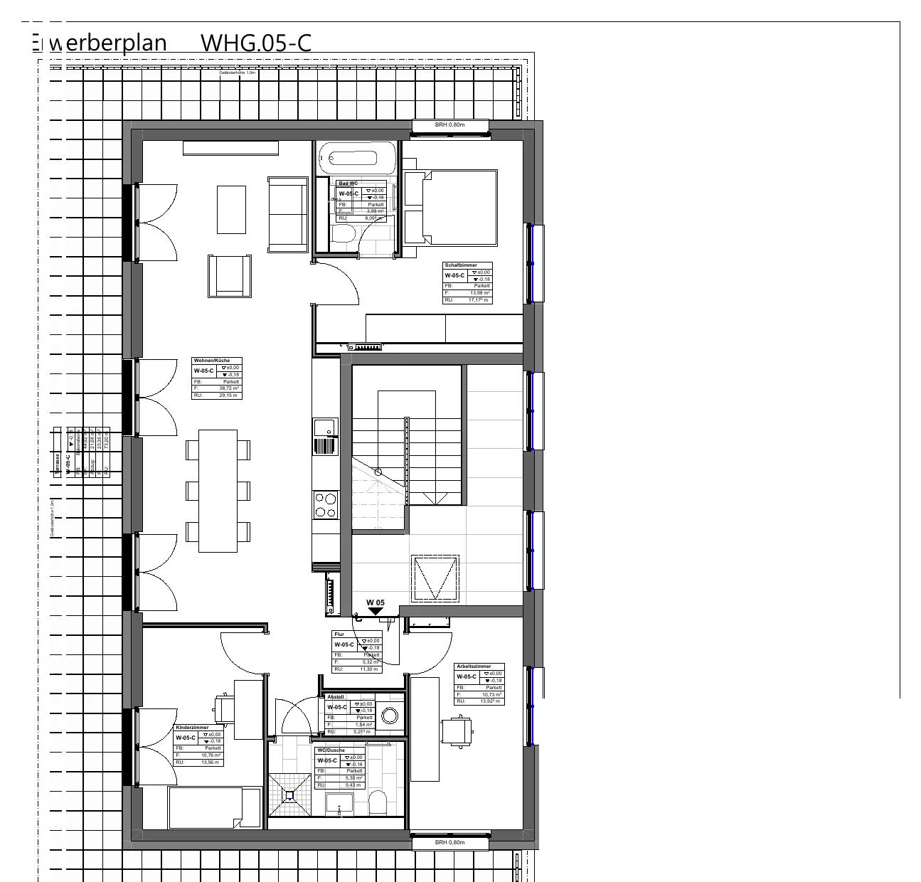 Grundriss der Wohnung 31 im Haus C